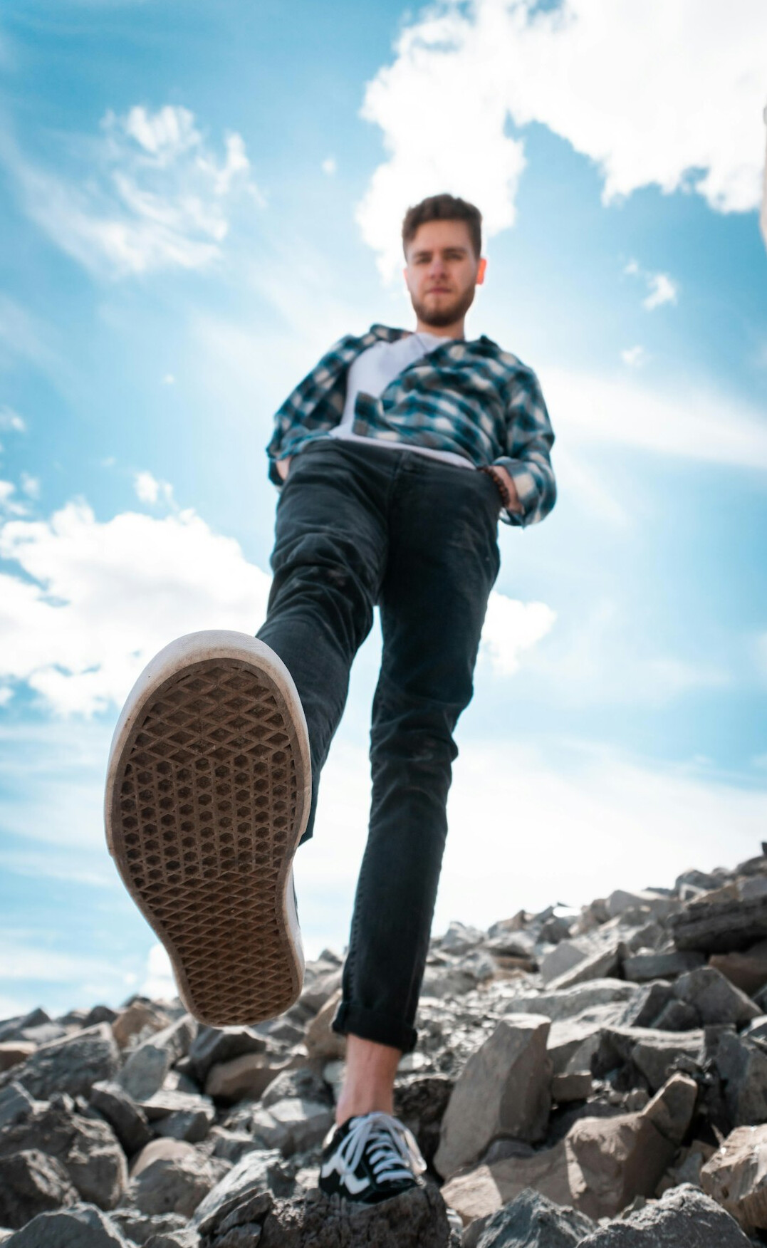 Studio portrait of a Portuguese male reporter